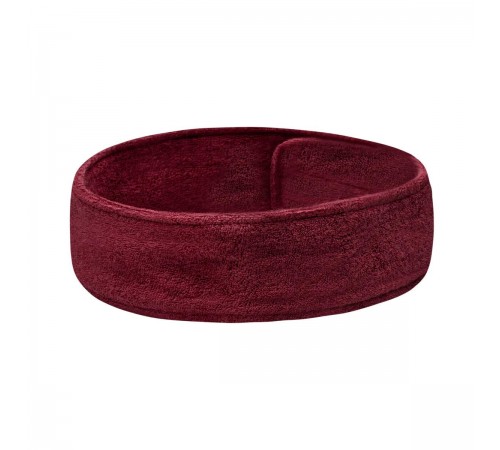Burgundy Terry Headband for Facials and Makeup