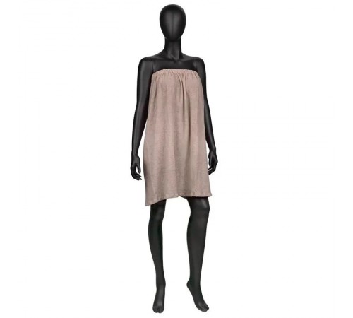 Dark Beige Terry Spa Wrap with Adjustable Fastening
