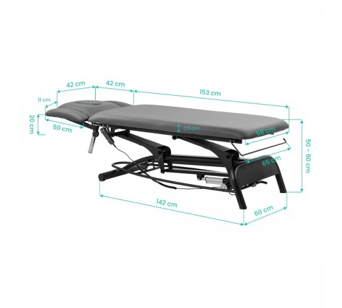 Electric Massage Table with Adjustable Arm Supports BALANCE NOVUS 4, Grey
