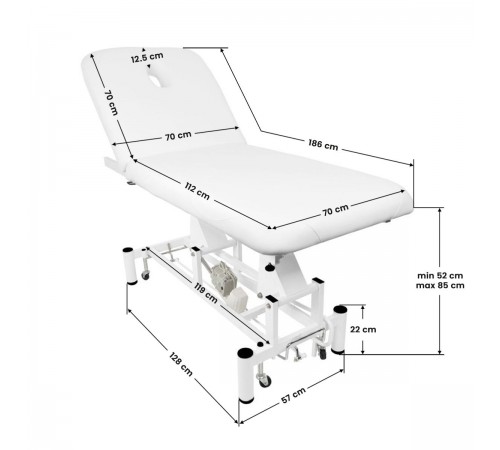 Electric 2-section therapy table