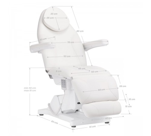 Electric Beauty Bed SILLON White 3 motors.