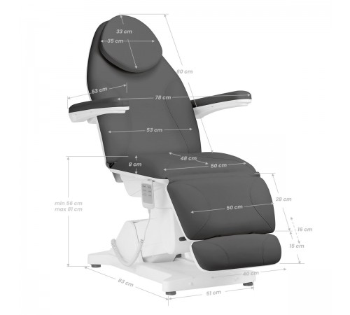 Electric Beauty Bed SILLON Grey 3 motors.