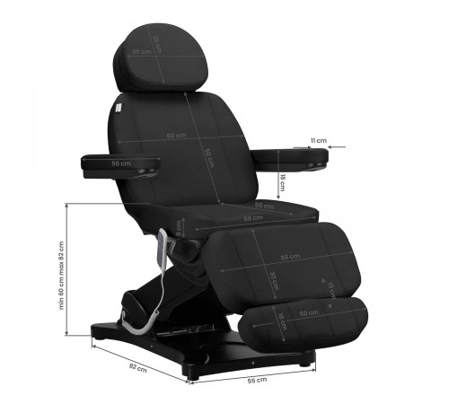 Cosmetology chair SILLON CLASSIC, 3 motors, black