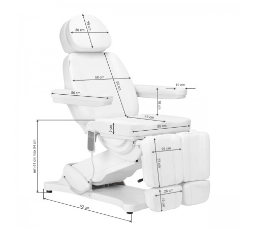 Hoitotuoli SILLON CLASSIC PODO valkoinen, 2 moottoria