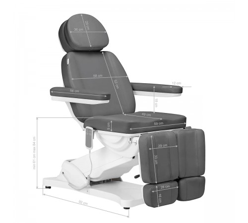Hoitotuoli SILLON CLASSIC PODO harmaa, 2 moottoria