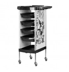 Hairdressing Trolley Gabbiano X11-9, White with Graphic Design