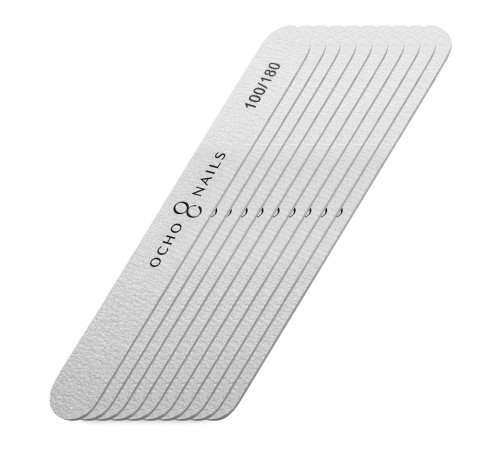 OCHO NAILS Slim Straight Nail File 100/180, 10 pcs