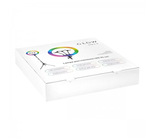 Rengasvalo jalustalla GLOW 18" RGB bsc 45W