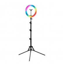 Rengasvalo jalustalla GLOW 10" RGB bsc 10W