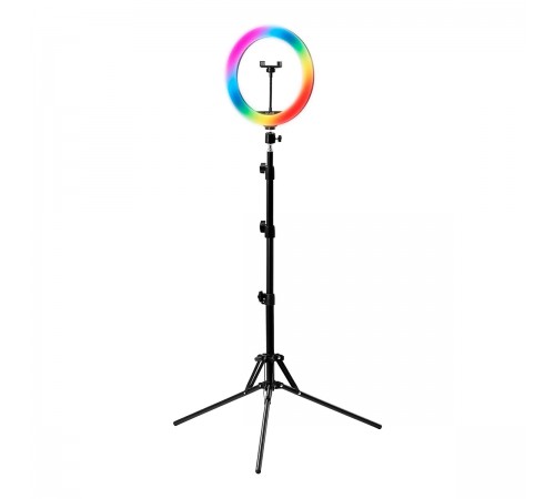 Rengasvalo jalustalla GLOW 10" RGB bsc 10W