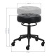 Salon Stool Gabbiano D054, Black with Black Base