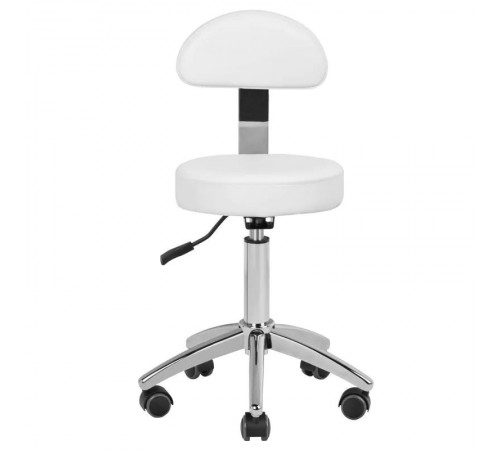 Nivo 304 Work Stool with Backrest, White
