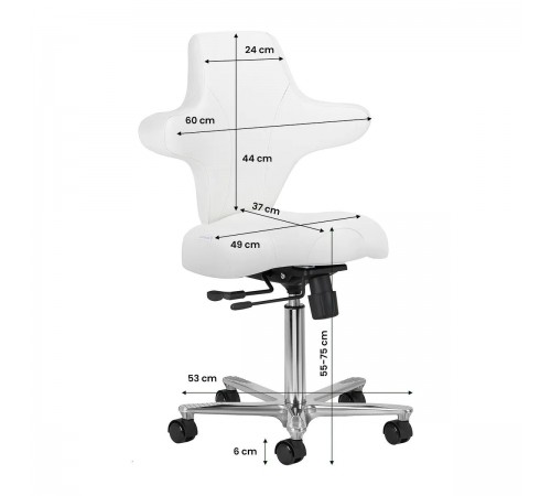 Adjustable Salon Work Chair – AZZURRO Special 152, Snow White