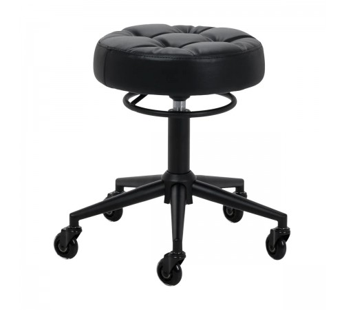 Salon Stool Gabbiano D054, Black with Black Base