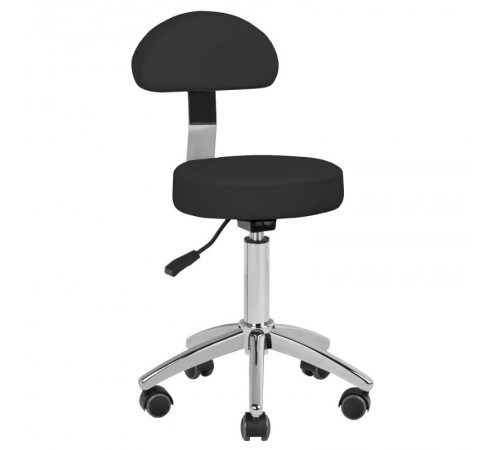 Nivo 304 Work Stool with Backrest, Black
