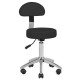 Nivo 304 Work Stool with Backrest, Black