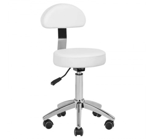 Nivo 304 Work Stool with Backrest, White