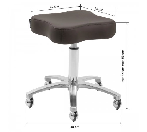 Salon Stool Omega Supremo, Brown