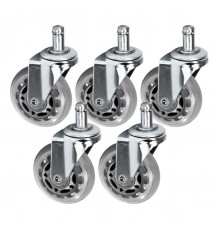 Tuolin pyörät Roll Speed 11 mm, hopea, 5 kpl